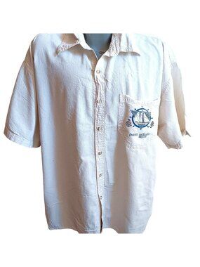 True Vintage Polo Yacht Shirt XL 1990's Embroidered Mexico Logo White Summer